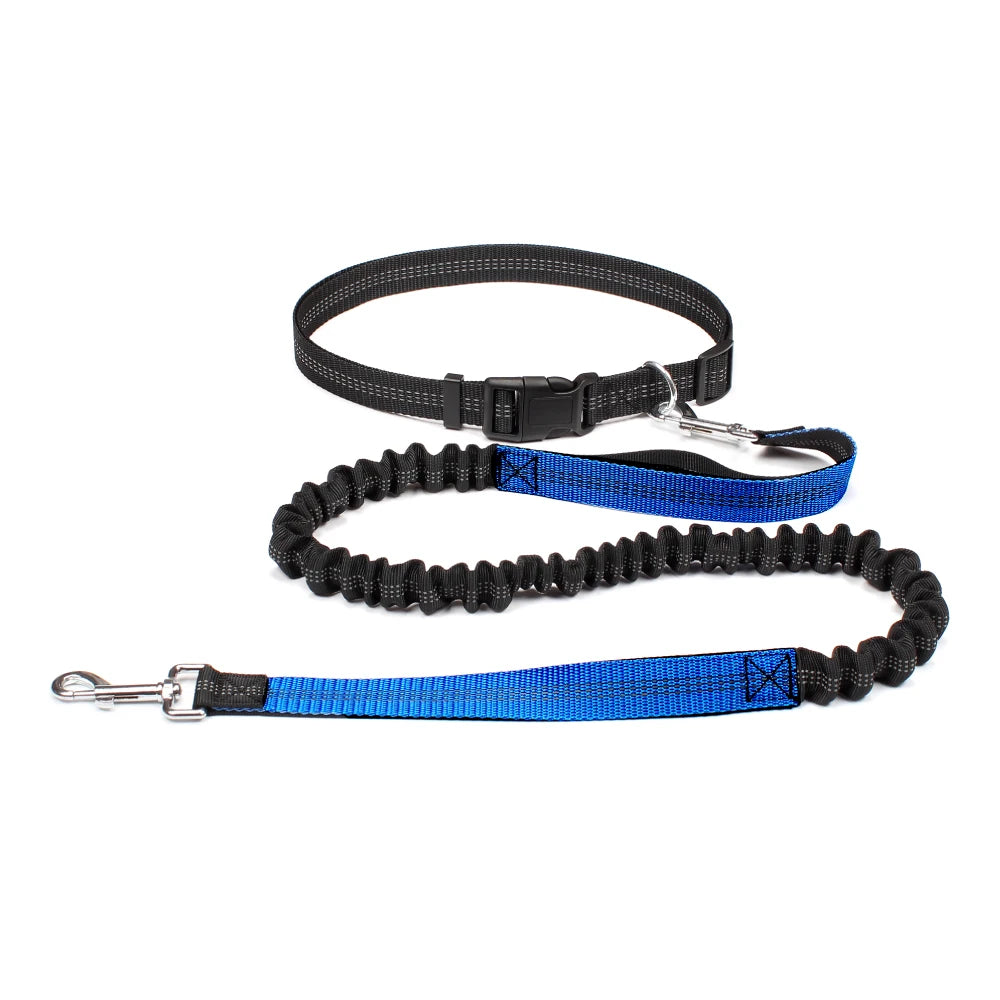 Hands-Free Dog Leash with Adjustable Waist Belt & Chest Strap for Walking Running Jogging