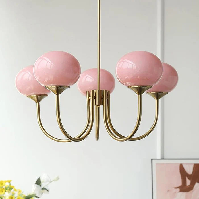 Nordic Bauhaus Pink Pendant Chandelier - Designer Art Lamp for Girl's Room & Children's Bedroom