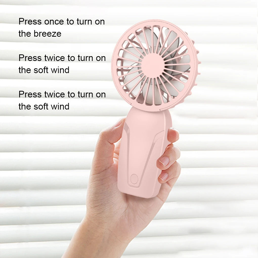Portable Handheld Mini Fan - Lightweight Cute USB Rechargeable Pocket Fan for Cooling On the Go