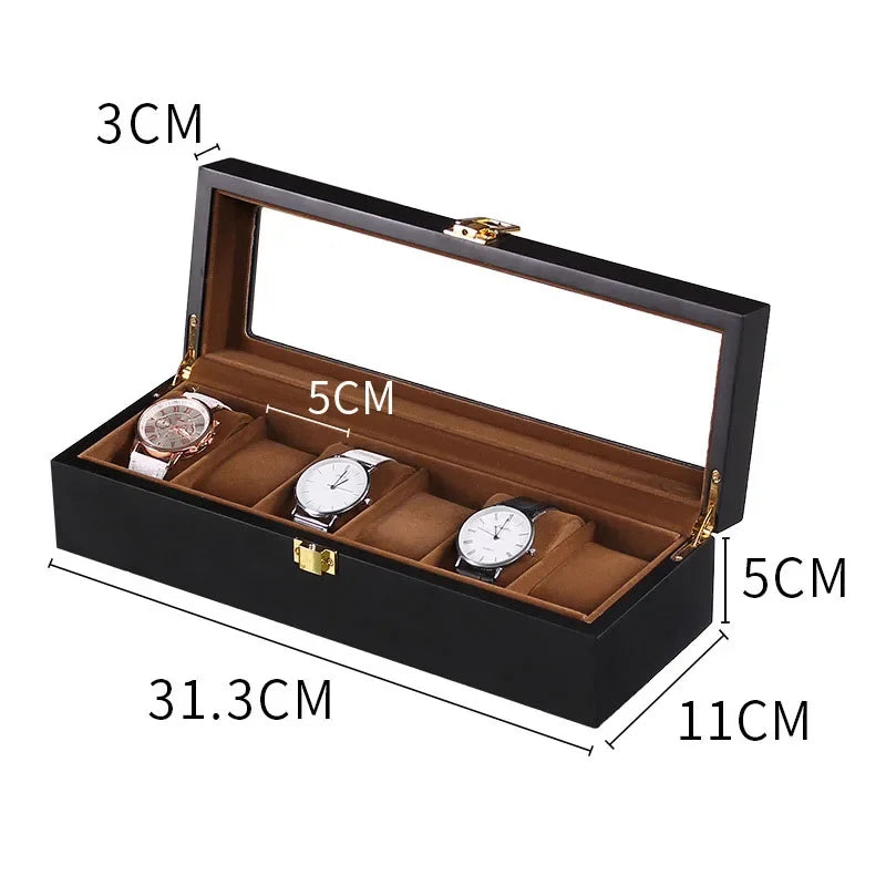 Wooden Watch Box - Eco-Friendly Multi-Slot Watch Storage Case and Travel Organizer, Gift Box for Men