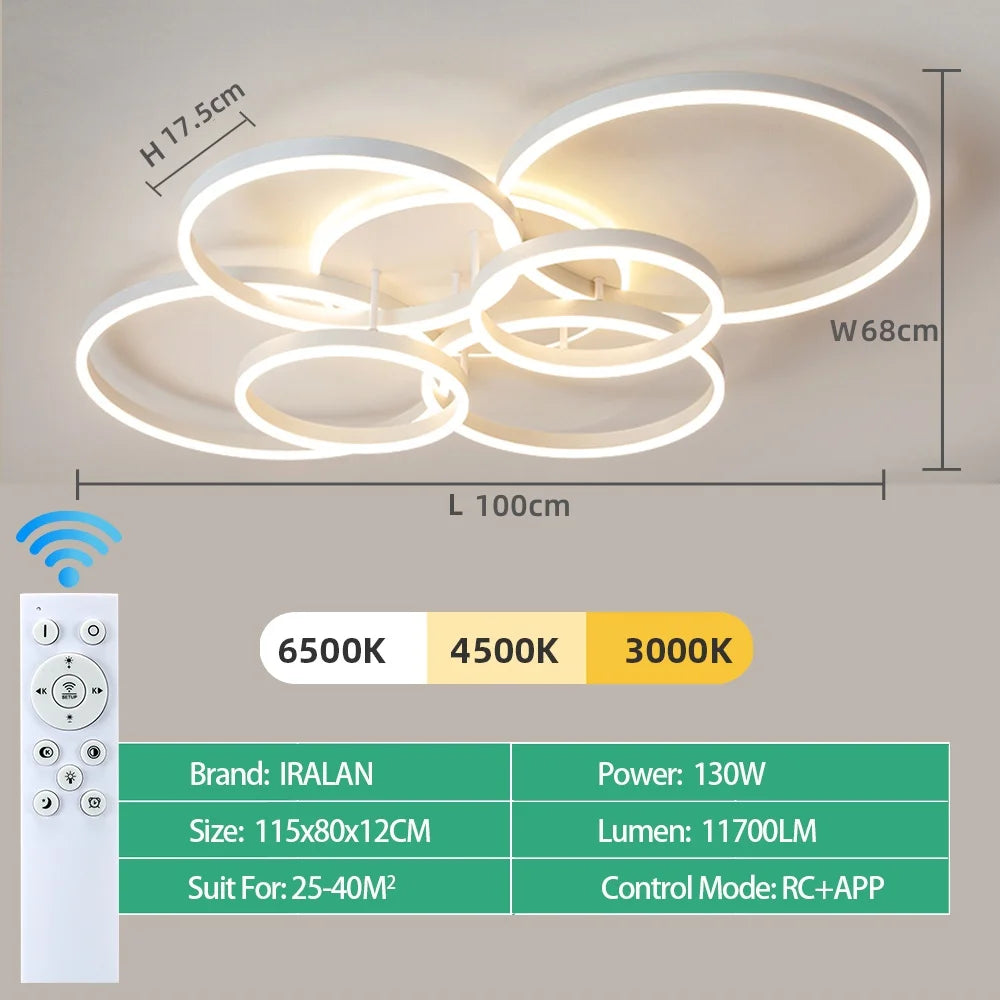Modern Dimmable LED Ceiling Chandelier Lamp for Home, Living Room, Study & Bedroom Decor