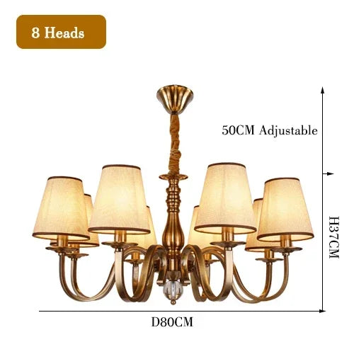 Luxury Classic LED Chandelier Rustic Suspension Luminaire for Living Dining Room & Bedroom Hanging Home Decor