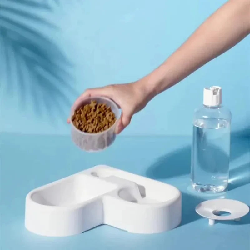 Automatic Pet Water Bowl Moisture-Proof Cat Bowl Dog Basin Dual-Use Multi-Functional Drinking and Feeding