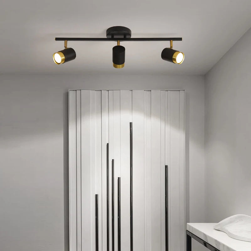 Black & White LED Chandelier for Living Room Balcony Corridor, Modern Simple Decorative Lighting
