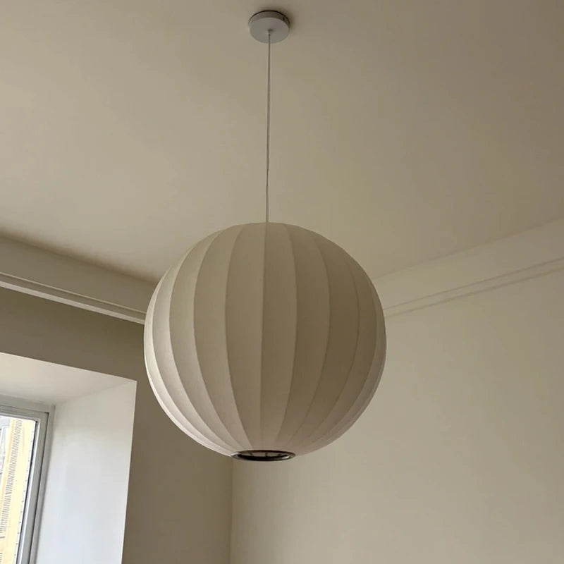 Nordic Minimalist Ball Silk Pendant Chandelier for Living Room, Dining Room, Bar & Bedroom