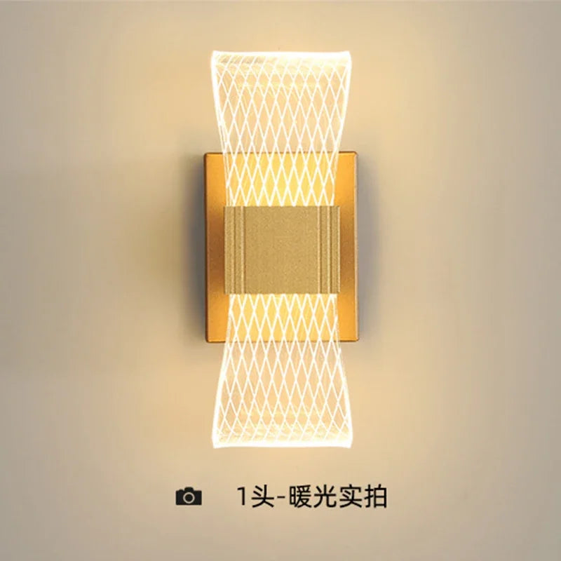 Nordic Luxury Aluminum LED Wall Lamp - Modern Bedside & Living Room Background Wall Light