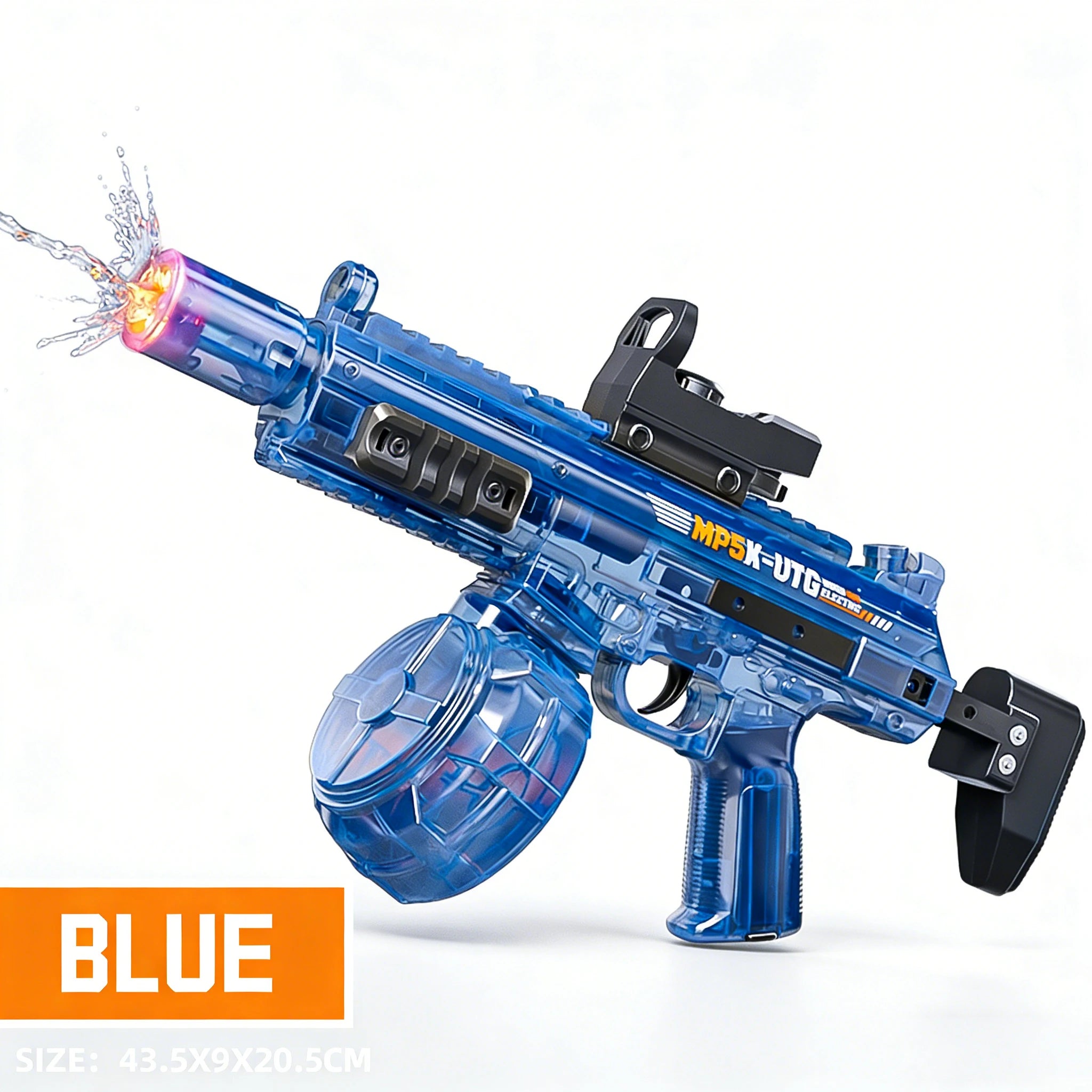 Electric Water Gun Toy with Simulated Firing and Recoil - Automatic Sensor Lights Water Pistol for Kids Summer Beach Play