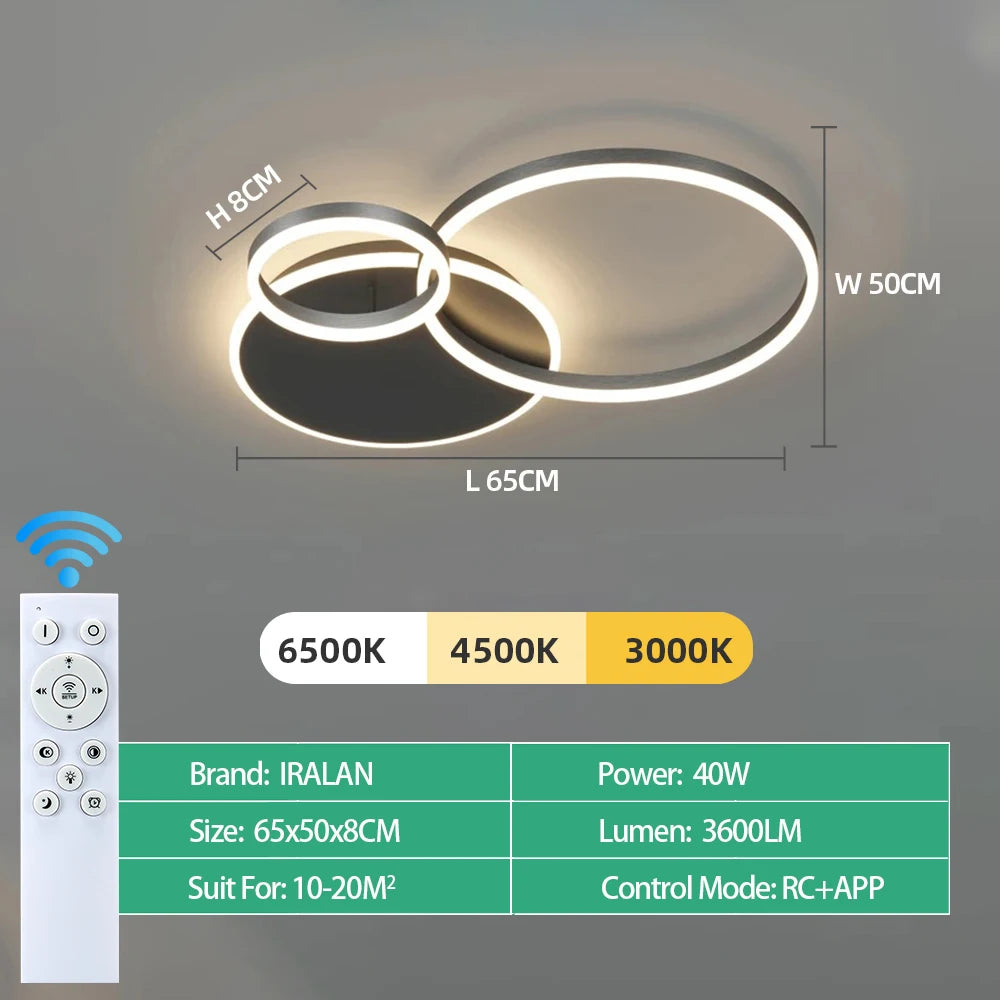 Modern Dimmable LED Ceiling Chandelier Lamp for Home, Living Room, Study & Bedroom Decor