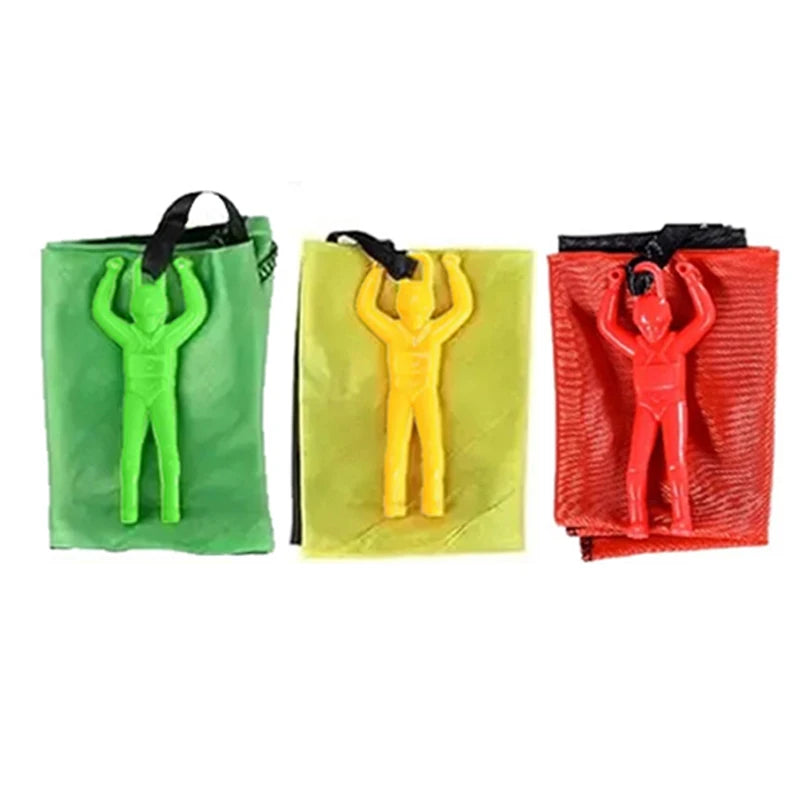 Outdoor Flying Parachute Men Toy Set - Tangle Free Parachute Toys for Outside Play, Easter Basket Stuffers Idea