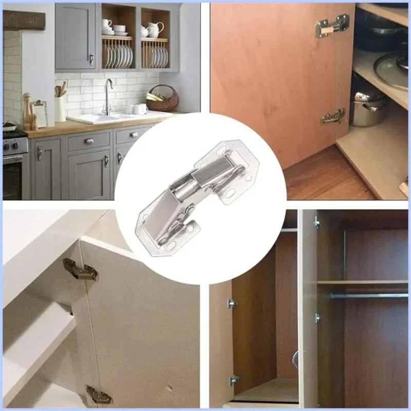90 Degree Cabinet Hinges No-Drilling Hole Hydraulic Buffer Hinge Kitchen Cupboard Furniture Hardware