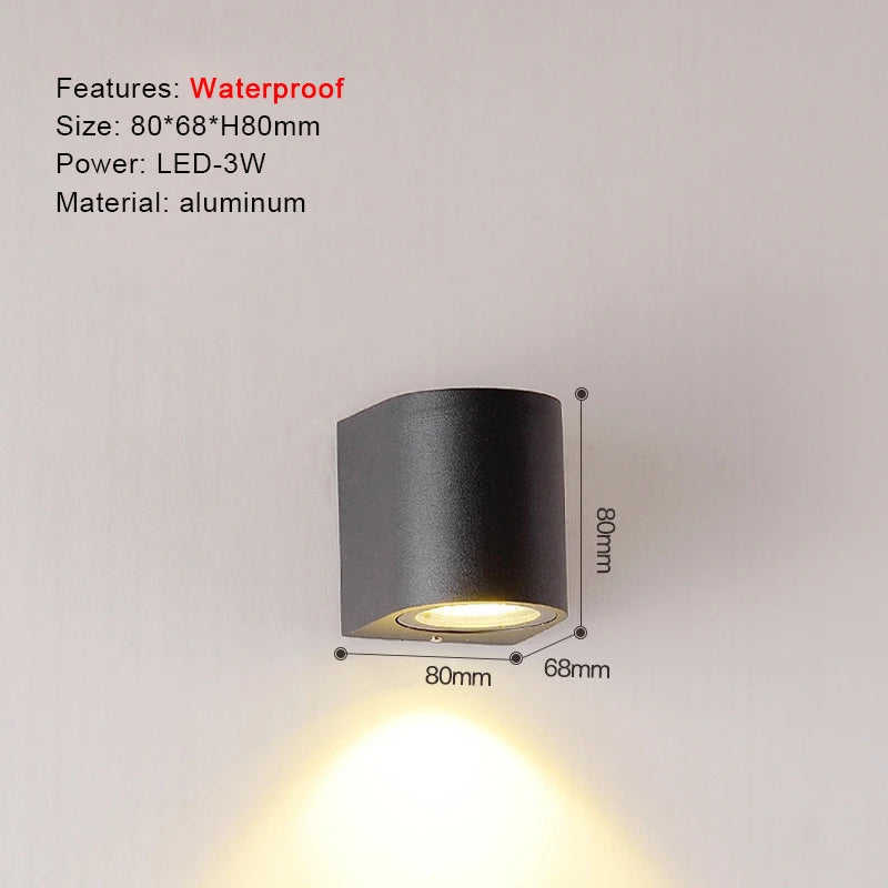 IP65 LED Wall Lamp Outdoor Sconce for Balcony Porch Garden Yard Aisle Decor Lighting Aluminium Indoor Bedside Lamp