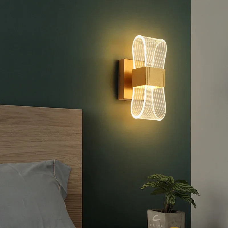 Nordic Luxury Aluminum LED Wall Lamp - Modern Bedside & Living Room Background Wall Light