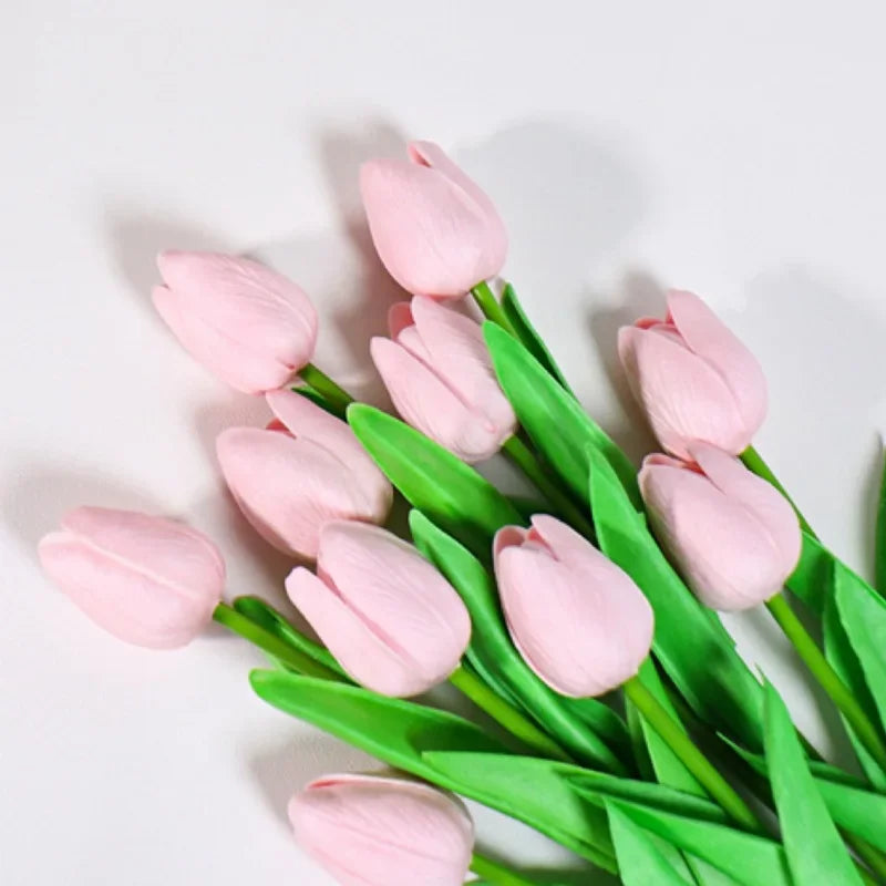 Artificial Tulips Bouquet Real Touch Fake Tulip Flowers for Home Wedding Decor