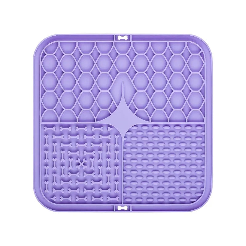 Silicone Lick Mat for Dogs - Slow Feeder Plate with Suction for Bathing Distraction, Dog Training Feeder Supplies