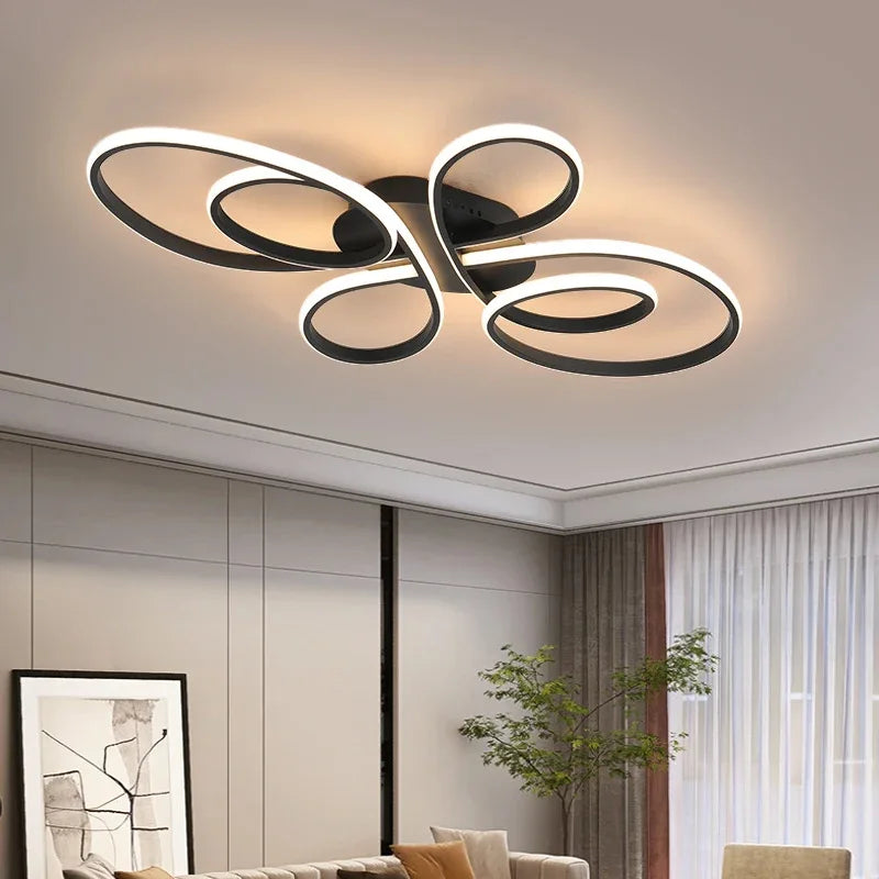 Low-Profile Modern LED Ceiling Light Remote Control Surface Mounted Dimmable Fixture for Living & Dining Room