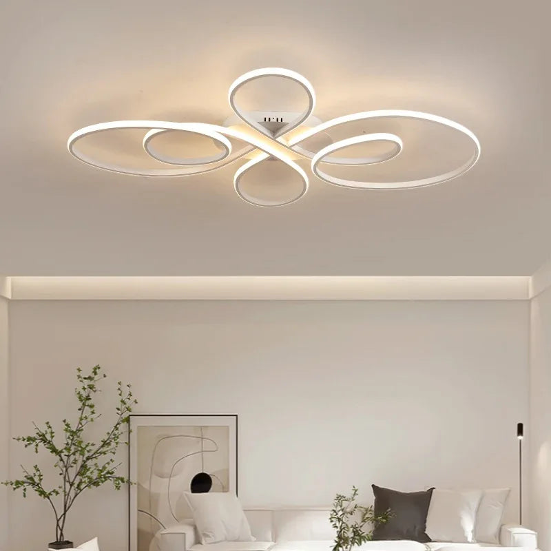 Low-Profile Modern LED Ceiling Light Remote Control Surface Mounted Dimmable Fixture for Living & Dining Room