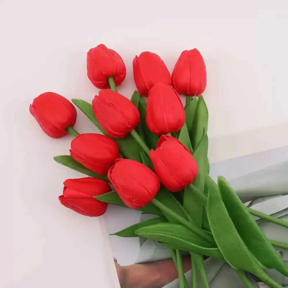 Real Touch Artificial Tulip Flowers Bouquet Fake Tulips for Home Wedding Decorations