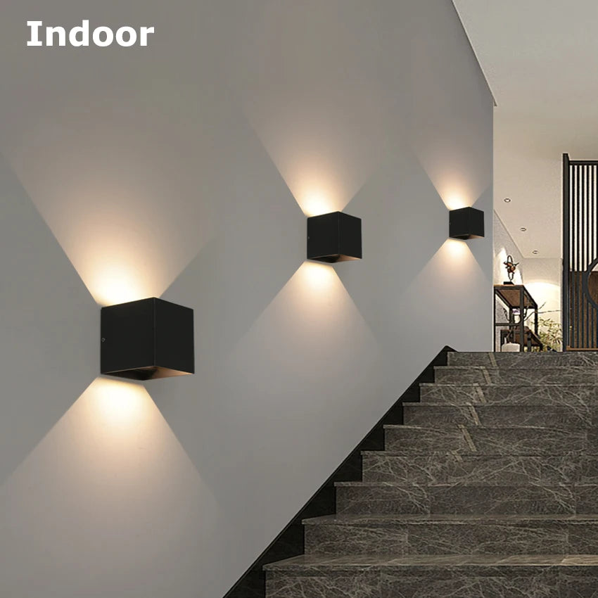 LED Waterproof Wall Lamp in Black, White or Grey for Indoor and Outdoor Lighting Decoration Aluminum Wall Lights