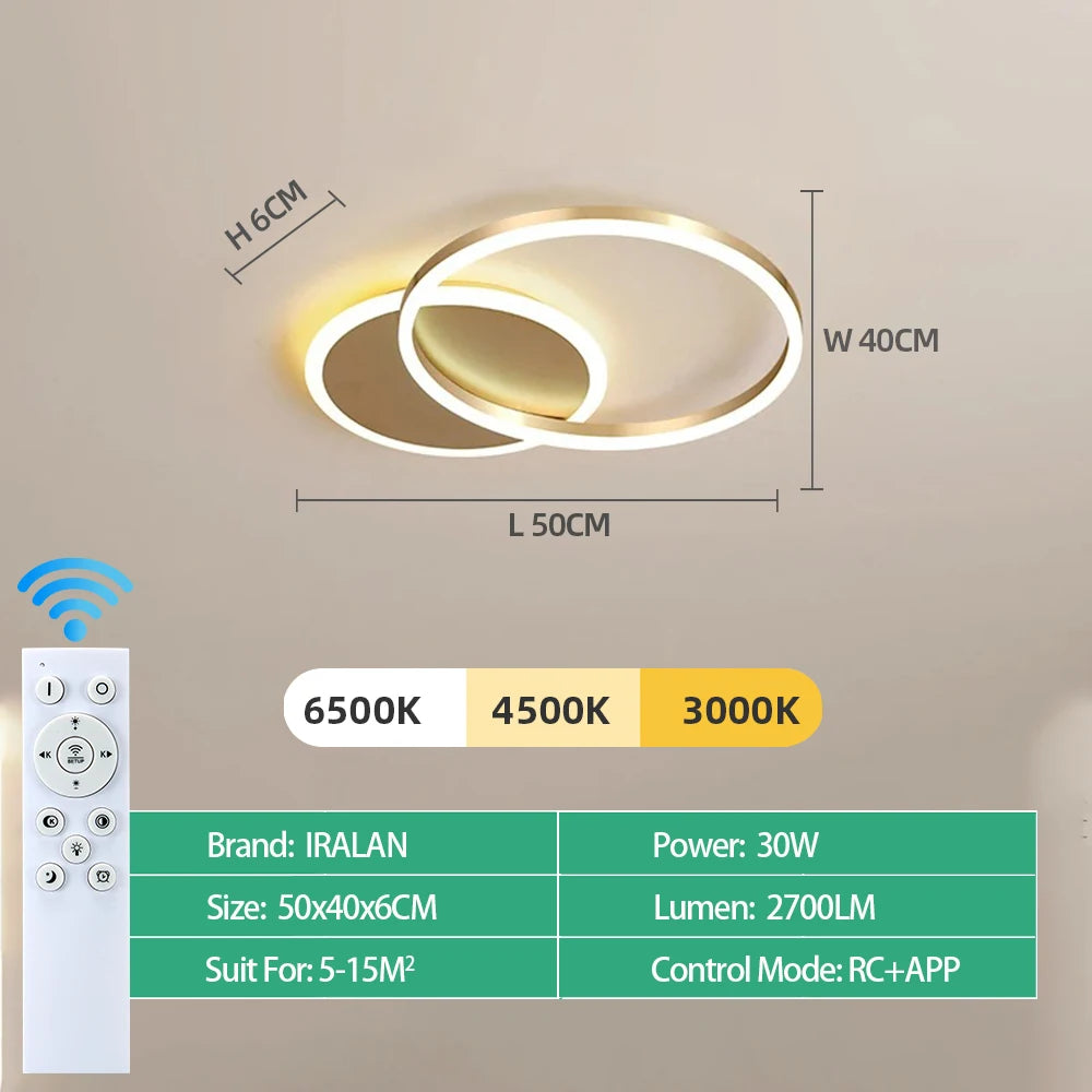 Modern Dimmable LED Ceiling Chandelier Lamp for Home, Living Room, Study & Bedroom Decor