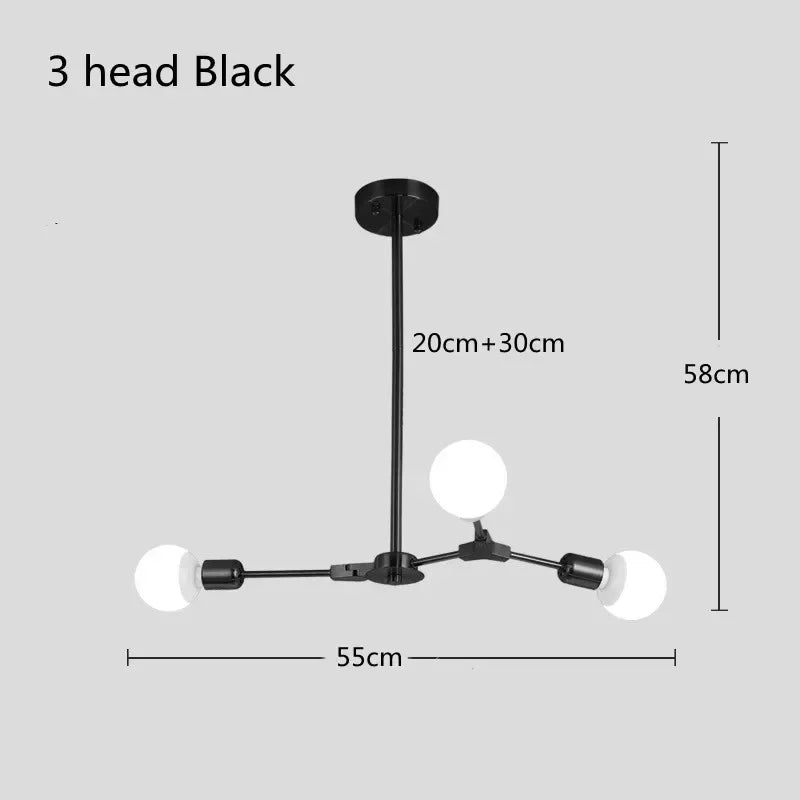 Modern Magic Bean Molecular Branch Chandelier - Electroplated Living Room & Bedroom Lamp