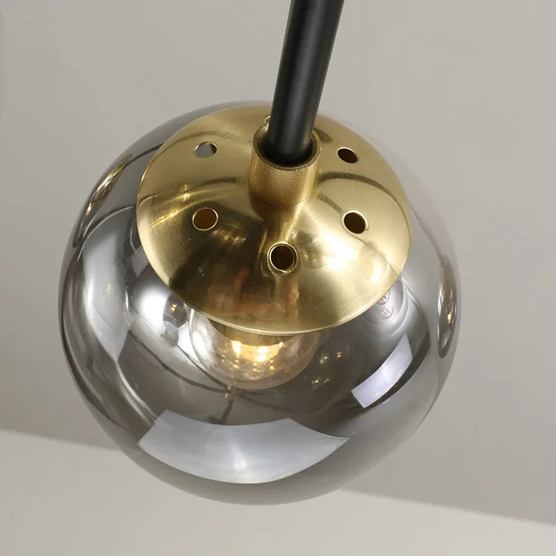 Modern Nordic Glass Ball LED Pendant Chandelier - Black Retro Vintage Loft Home Decor Lamp