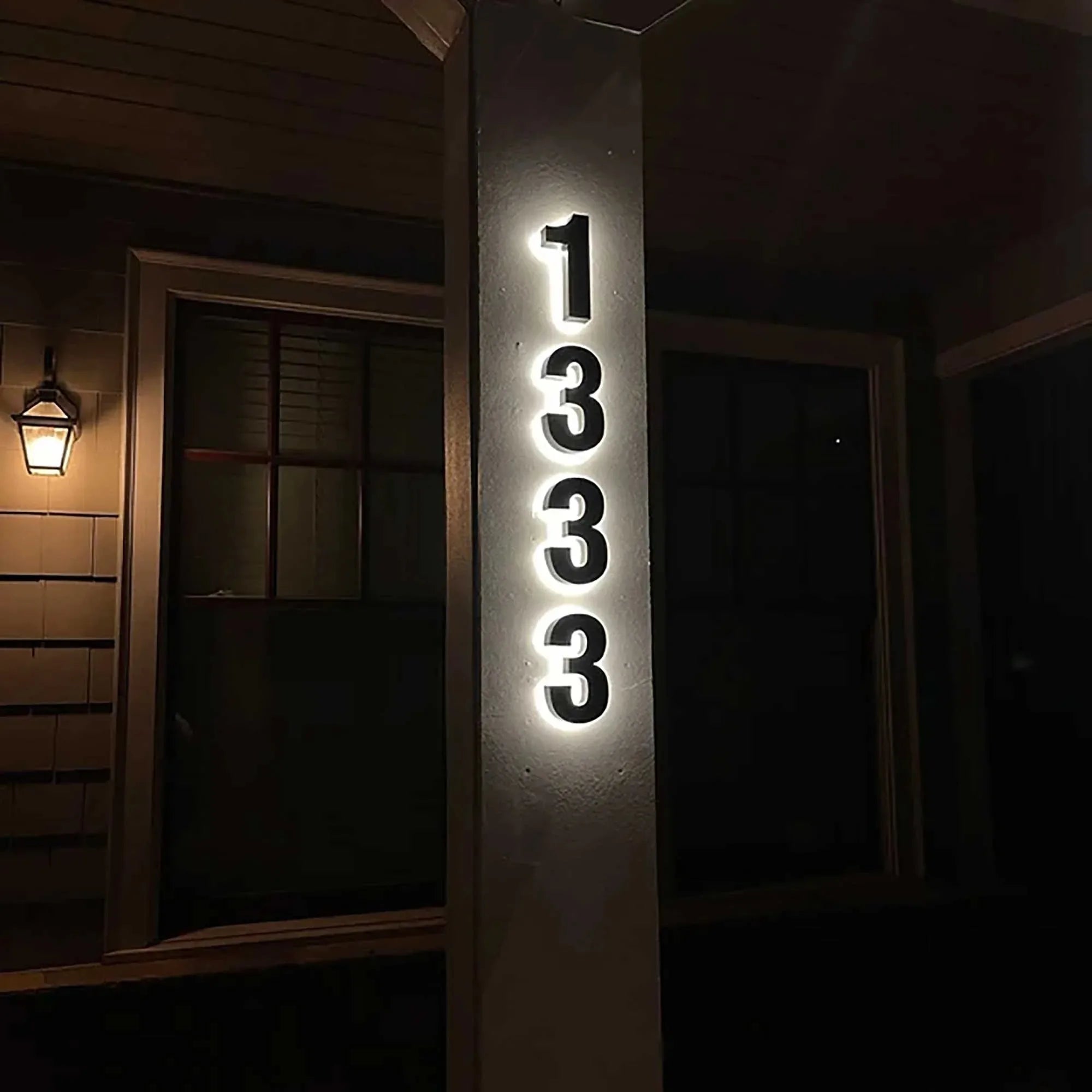 Custom Metal 3D LED House Number Sign, Outdoor Waterproof Address Plate for Home & Apartment Doors