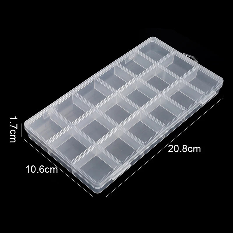 Transparent Storage Container Jewelry Box - Clear Plastic Organizer and Display Case for Earrings and Beads