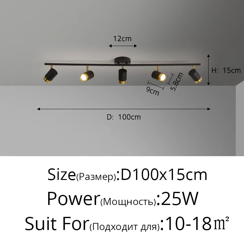 Black & White LED Chandelier for Living Room Balcony Corridor, Modern Simple Decorative Lighting