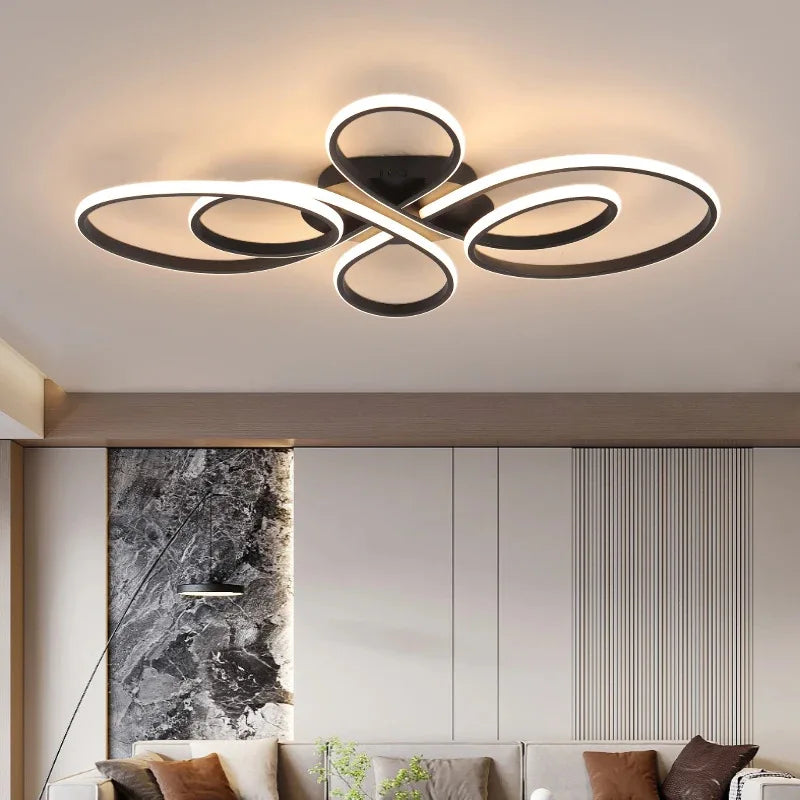Low-Profile Modern LED Ceiling Light Remote Control Surface Mounted Dimmable Fixture for Living & Dining Room