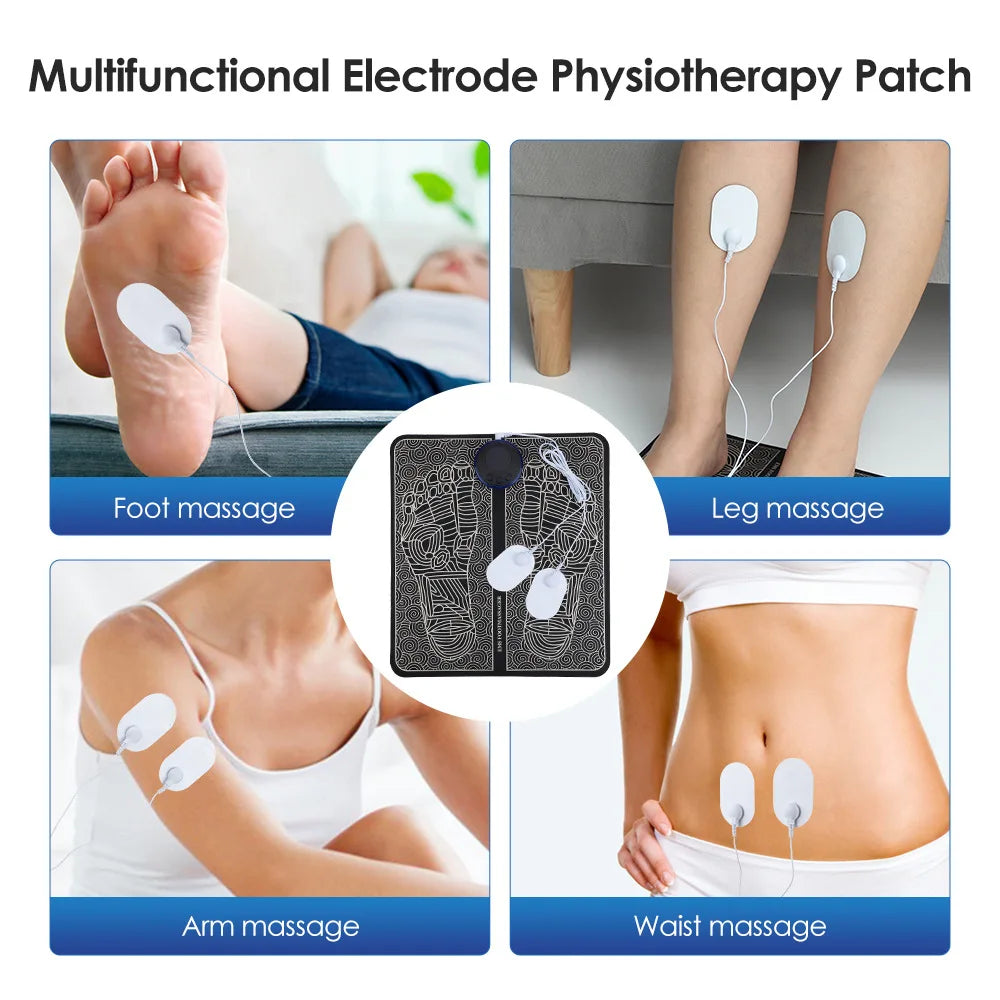 EMS Foot Massager Pad for Pain Relief & Acupoint Massage, Electric Muscle Stimulation to Improve Blood Circulation