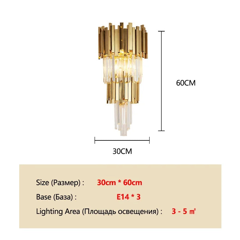 Luxury Modern Gold LED Chandelier K9 Crystal Tricolor Pendant Light for Interior Ceiling Dining & Living Room Bedroom