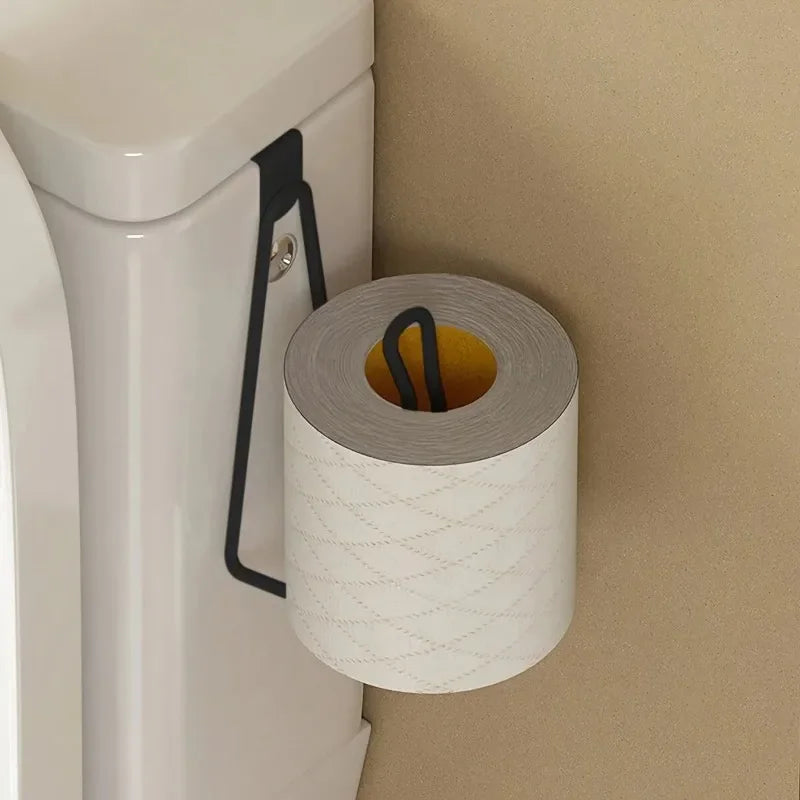 No-Drill Stainless Steel Toilet Paper Holder - Space-Saving Wall Mounted Bathroom Tissue Rack
