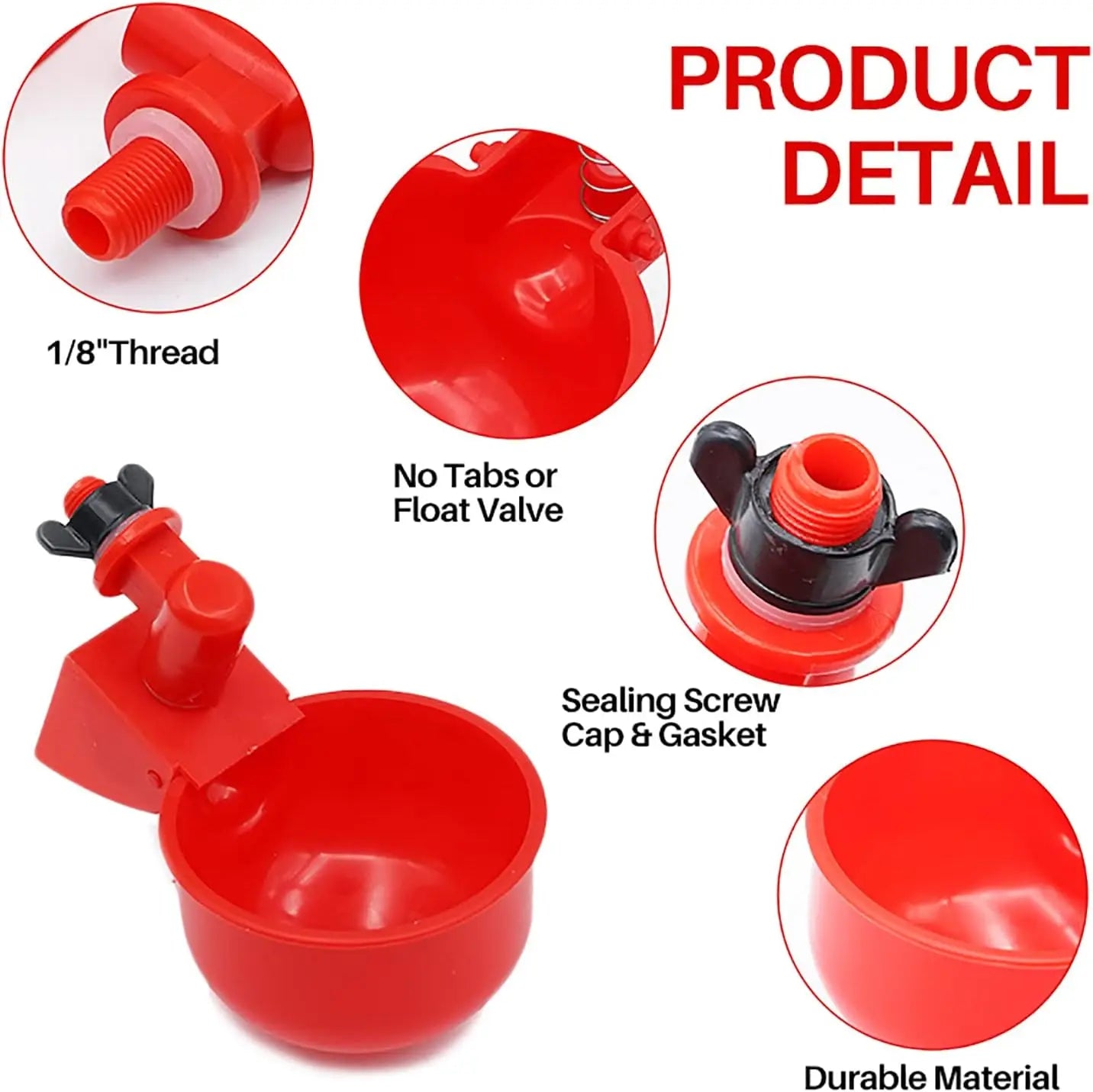 Automatic Poultry Drinking Bowl Chicken Waterer Cups Duck Hanging Water Dispenser