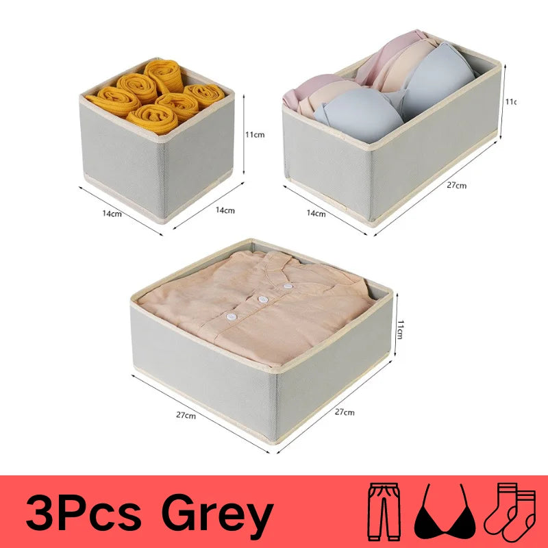 Underwear Organizer for Cabinets and Drawers - Foldable Wardrobe Storage Box for Bras, Socks and Pants