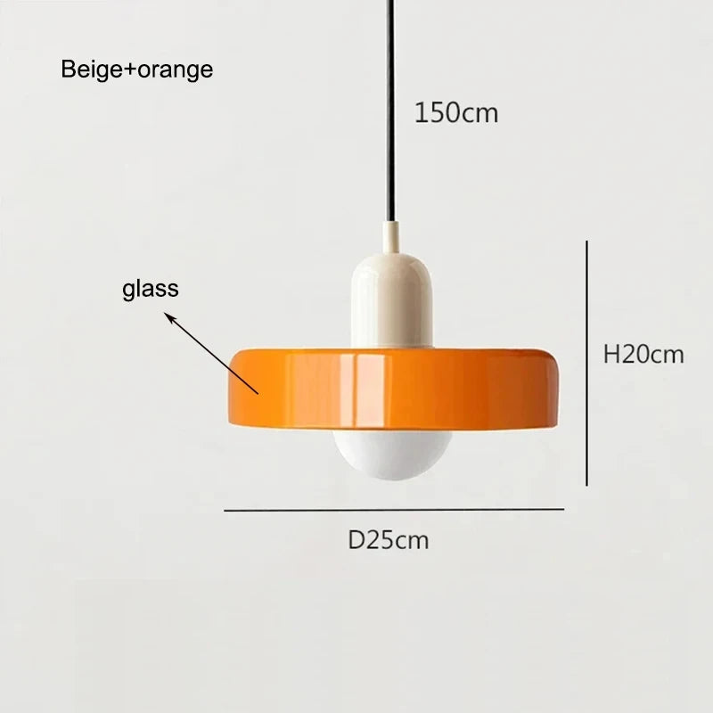 Nordic Glass Bauhaus Retro Chandelier for Dining Room, Living Room, Bedroom, Bar & Coffee Shop