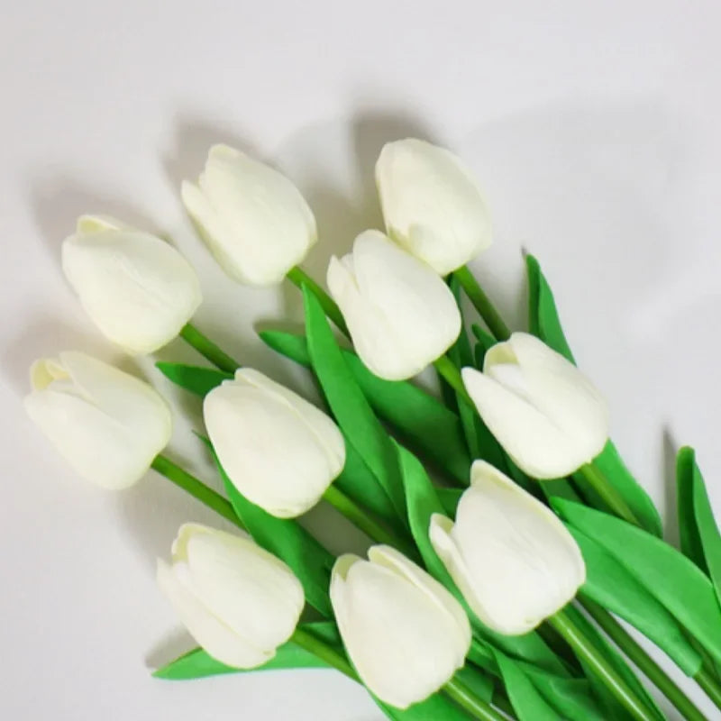 Artificial Tulips Bouquet Real Touch Fake Tulip Flowers for Home Wedding Decor