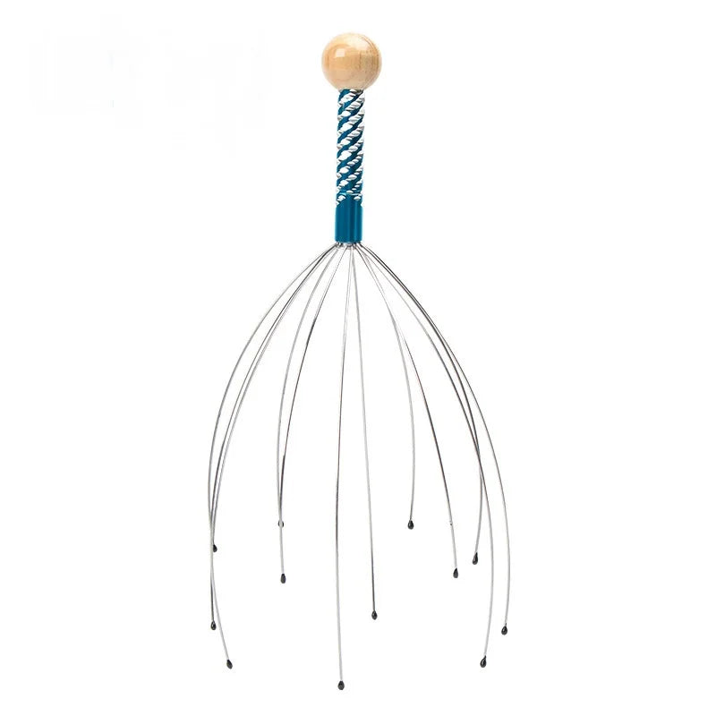 Octopus Head Massager Stainless Steel Engraved Head Relaxer Brain Massage Claw Scalp Scratcher Itch Reliever