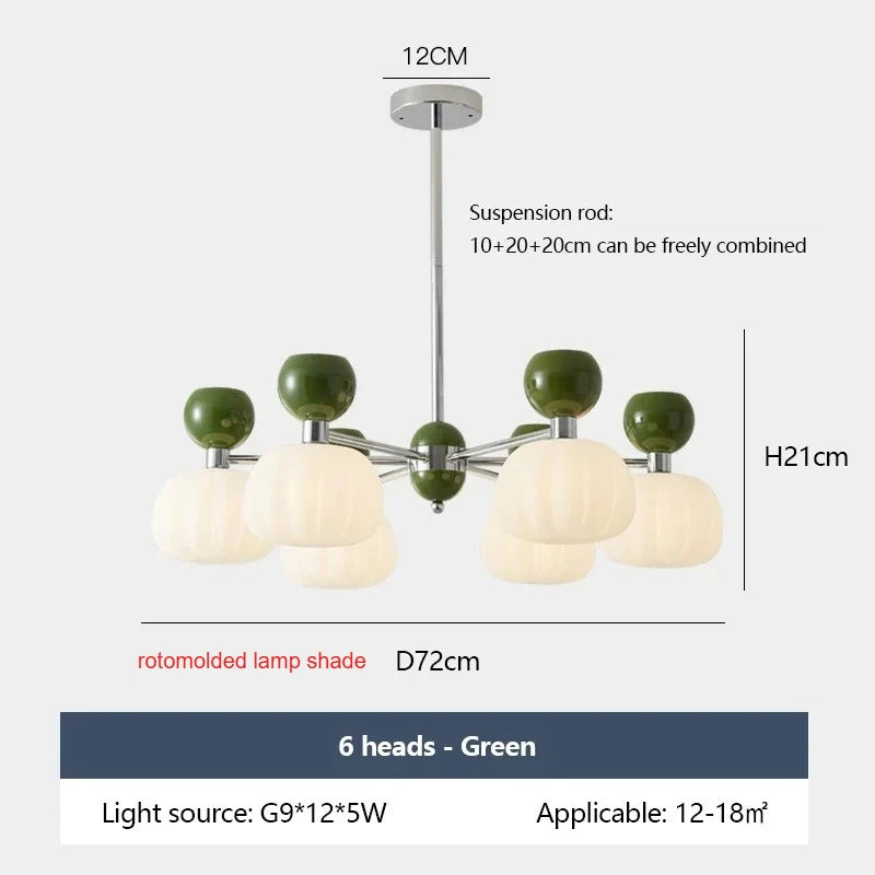 SANDYHA Elegant Modern Pumpkin Chandelier LED Lamp - Stylish Lighting Fixture for Living Room, Bedroom and Home Decor