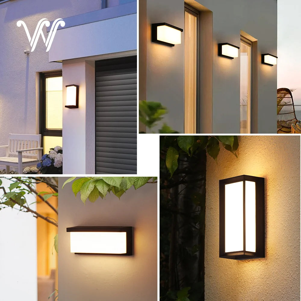 IP65 Waterproof Outdoor LED Wall Lamp Exterior Lighting Plastic Lamp Body Warm White Porch & Garden Light