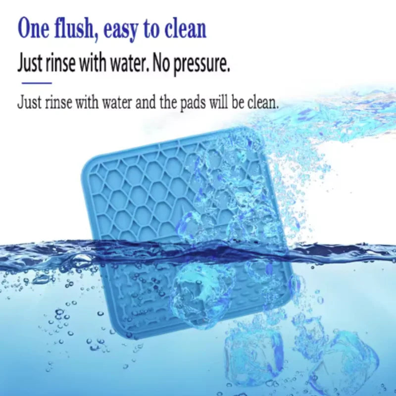 Silicone Lick Mat for Dogs - Slow Feeder Plate with Suction for Bathing Distraction, Dog Training Feeder Supplies