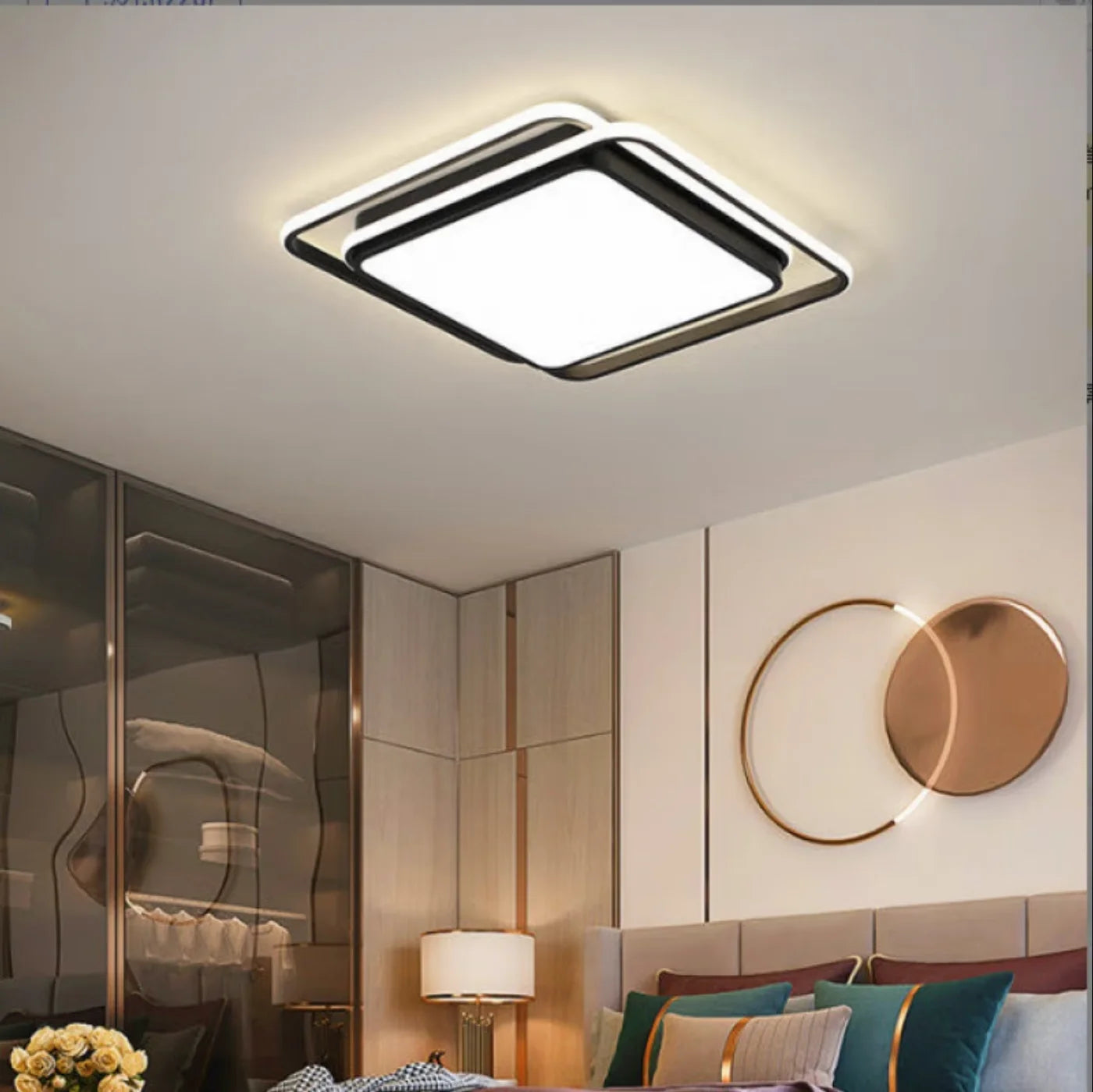 Modern LED Ceiling Chandelier Light Fixture for Bedroom, Living, Dining Room, Study, Aisle & Balcony
