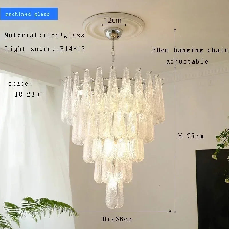 Vintage Nordic Glass Ceiling Chandelier - Luxury LED Hanging Lamp for Living Room, Dining Table and Home Decoration