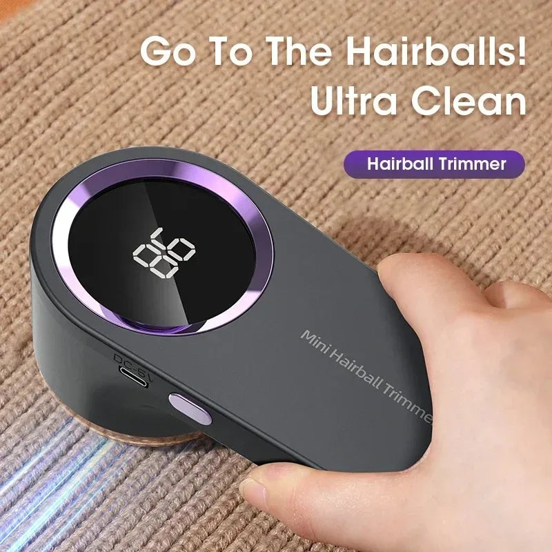 Portable Electric Lint Remover - Rechargeable Fuzz Pellet and Fluff Remover with LED Display for Clothes Fabric
