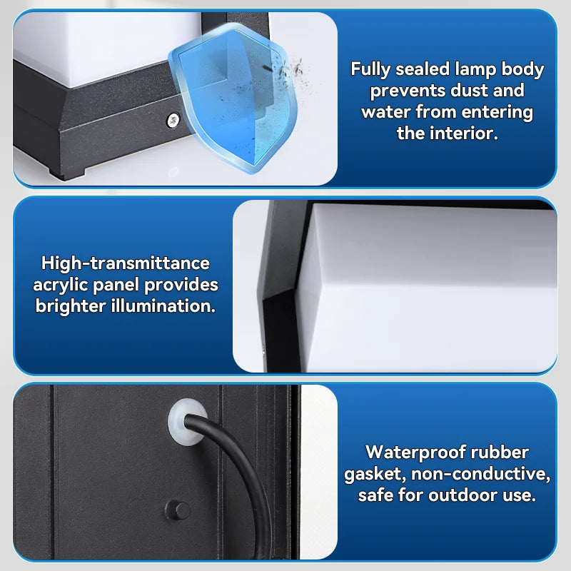 LED Outdoor Wall Light IP65 Waterproof Lamp Porch Lighting for Balcony Home Garden & Bedroom