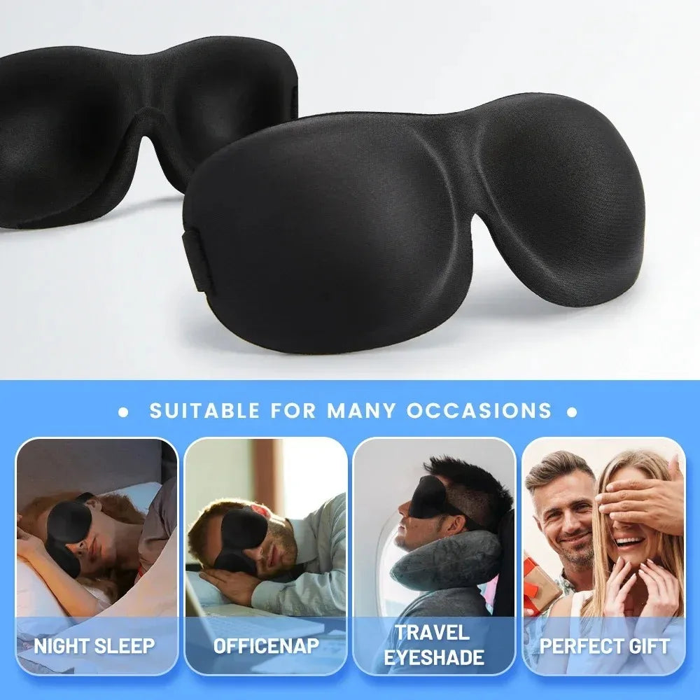 3D Sleep Mask Blindfold Sleeping Aid Soft Memory Foam Eye Mask for Travel Blackout Light Cover