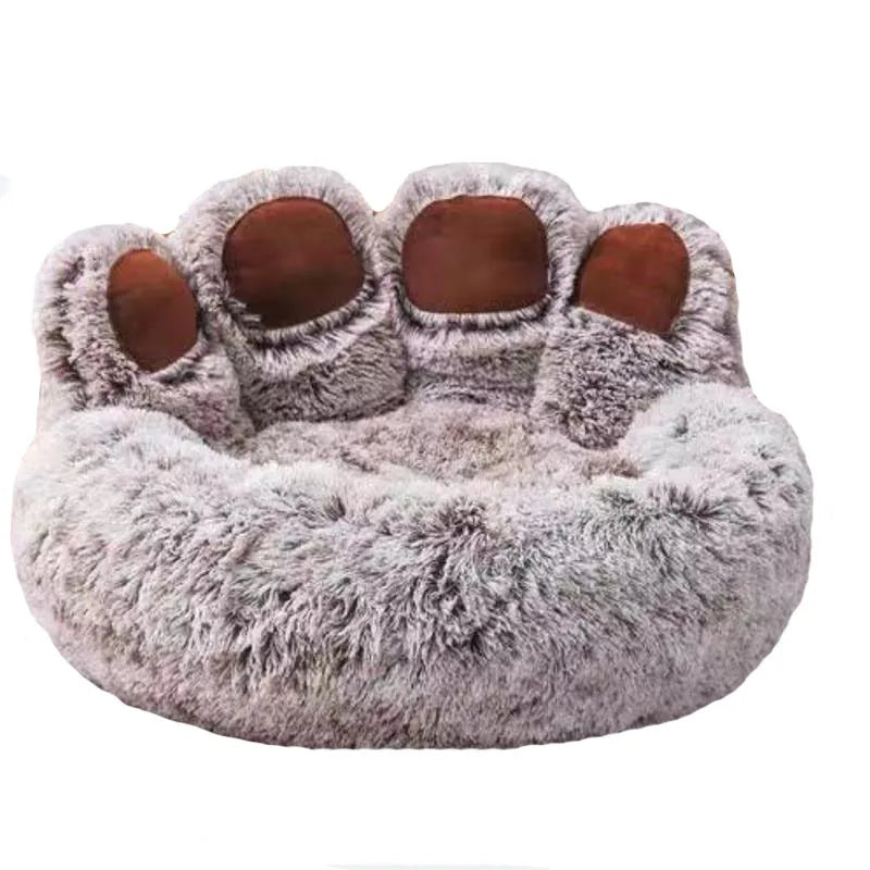 Fluffy Winter Warm Dog Bed Sofa Basket, Kennel Mat for Puppies & Cats with Blanket Accessories