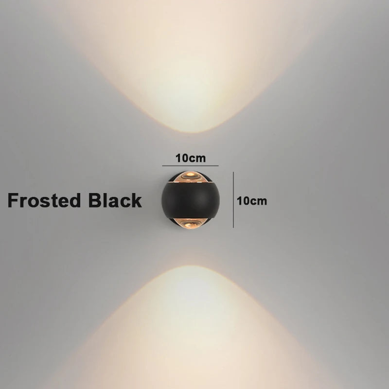 Modern Nordic Rotatable LED Up-Down Wall Sconce - Frosted Metal & Acrylic Lens Bedroom Lamp