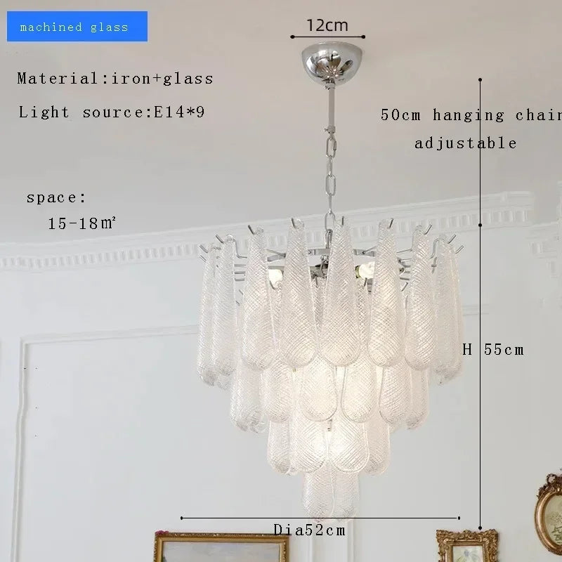 Vintage Nordic Glass Ceiling Chandelier - Luxury LED Hanging Lamp for Living Room, Dining Table and Home Decoration