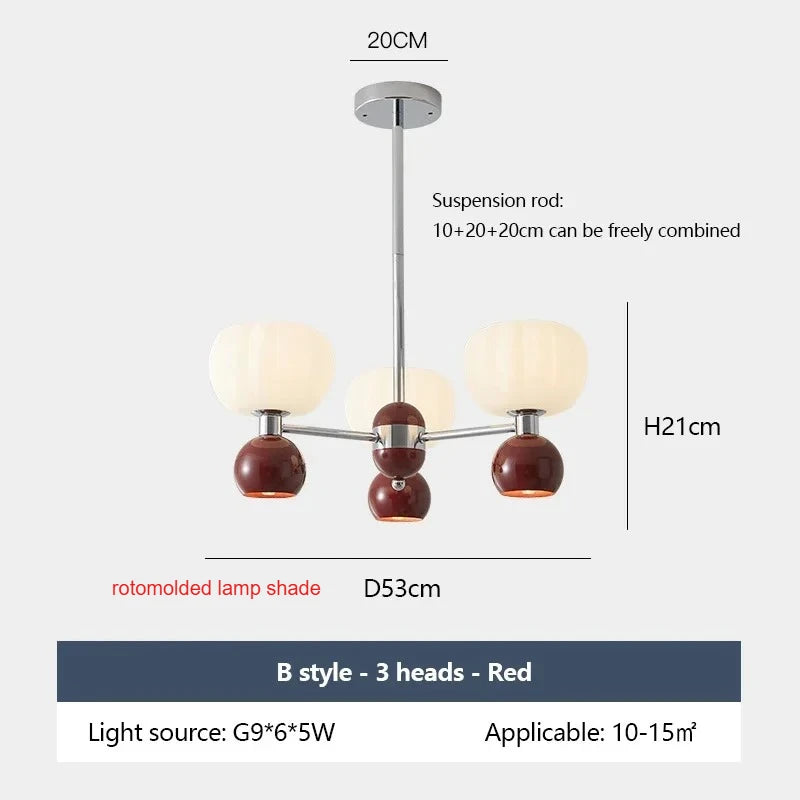 SANDYHA Elegant Modern Pumpkin Chandelier LED Lamp - Stylish Lighting Fixture for Living Room, Bedroom and Home Decor