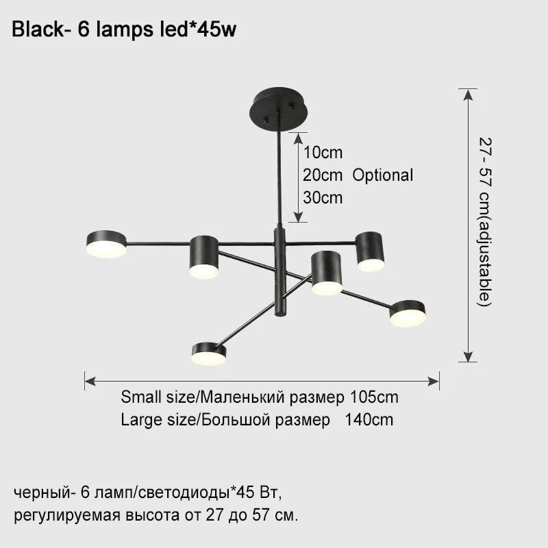 Modern Nordic LED Chandelier Luminaire Pendant Light for Living, Dining Room, Bedroom & Restaurant